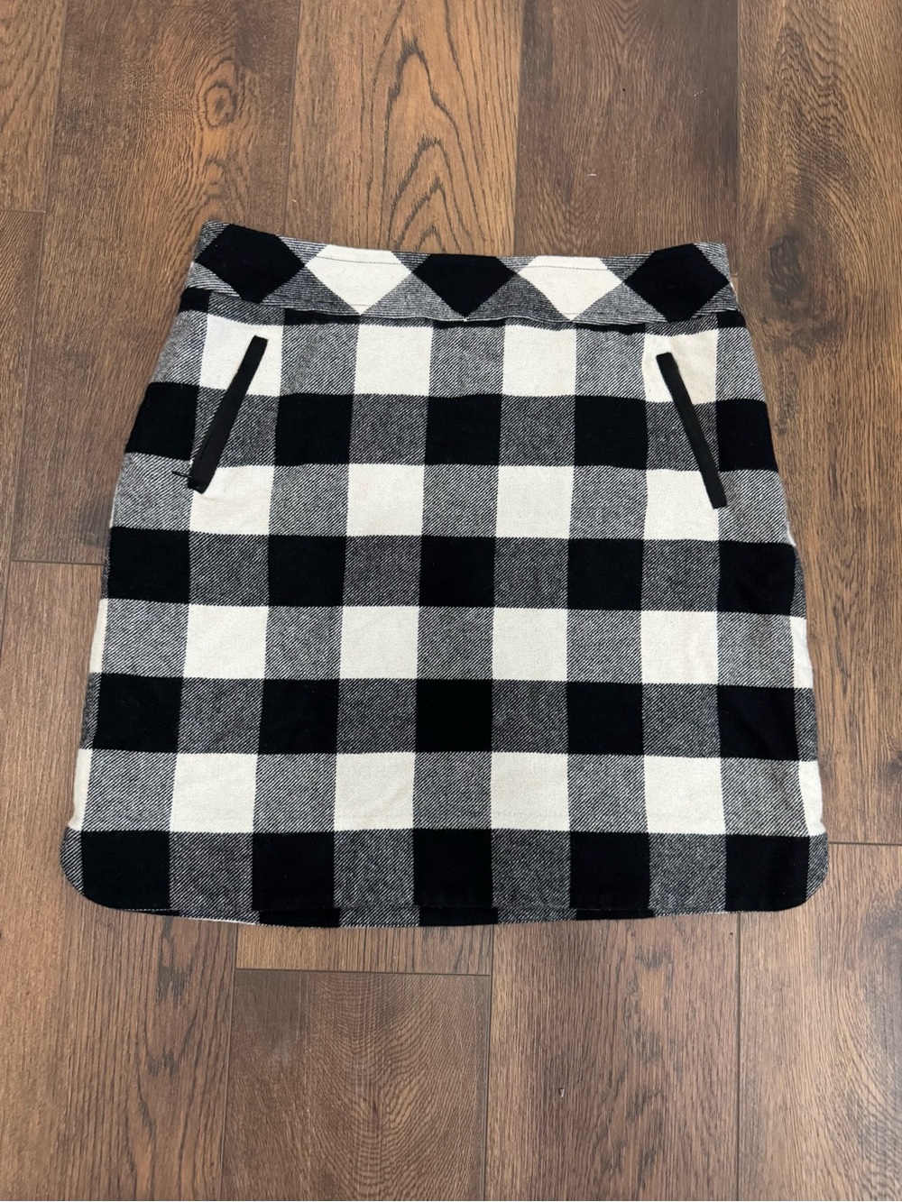 Talbots Black and White Buffalo Check Mini Skirt